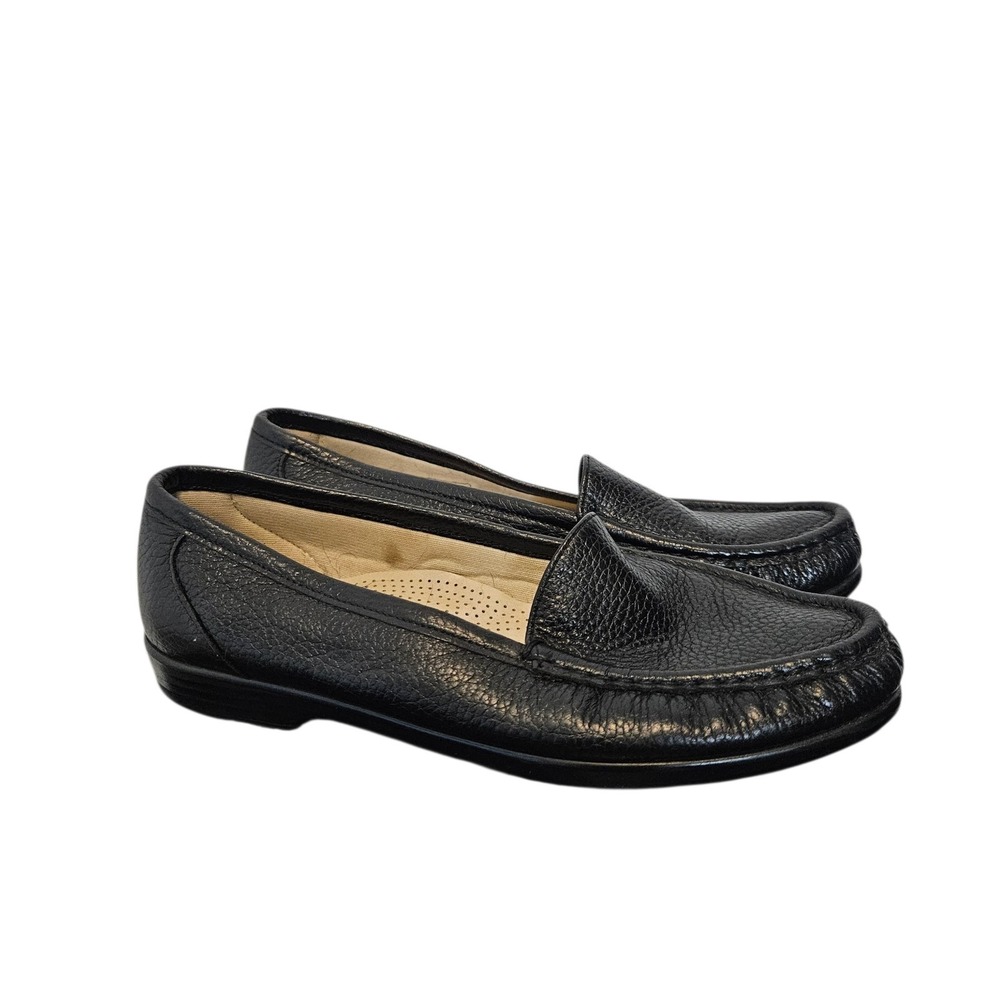 SAS Simplify Everyday Loafer Slip-On Soft Leather Women's 8N Black Reg: $184